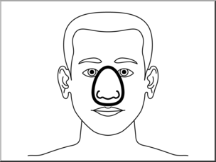 Clip Art: Parts of the Body: Nose B&W Unlabeled