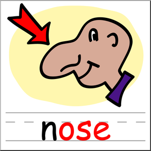 Clip Art: Basic Words: -ose Phonics: Nose Color