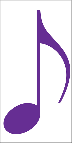 Clip Art: Music Notation: Eight Note Color
