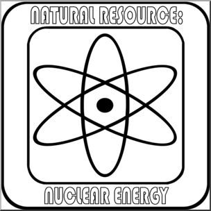 Clip Art: Natural Resources: Nuclear B&W Labeled