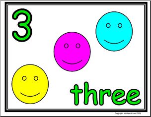 3 & Three (three pictures) Number Sign