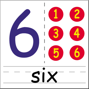 Clip Art: Number Set 2: 06 Color