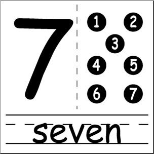 Clip Art: Number Set 2: 07 B&W