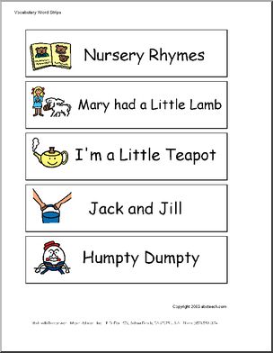 Word Wall: Nursery Rhymes (pictures)