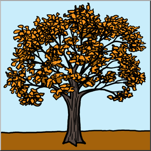 Clip Art: Oak Tree Autumn Color 2