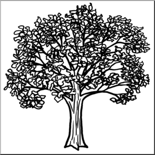 Clip Art: Oak Tree B&W