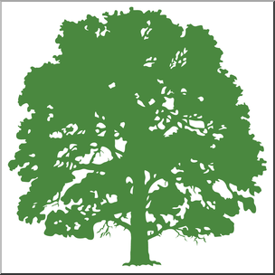 Clip Art: Oak Tree Silhouette Color