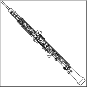 Clip Art: Oboe (coloring page)