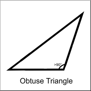 Clip Art: Shapes: Triangle: Obtuse B&W Labeled