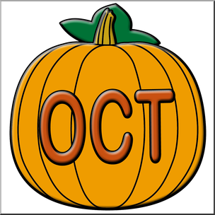 Clip Art: Month Icon: October Color