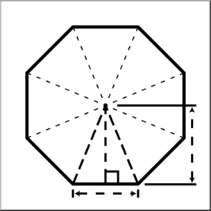 Clip Art: Shapes: Octagon Geometry B&W
