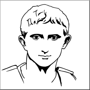 Clip Art: Ancient Rome: Augustus Caesar B&W