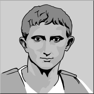 Clip Art: Ancient Rome: Augustus Caesar Grayscale