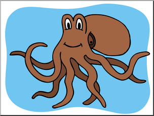 Clip Art: Cartoon Octopus 1 Color 1