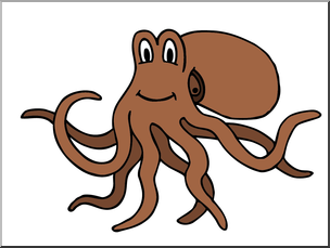 Clip Art: Cartoon Octopus 1 Color 2