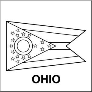 Clip Art: Flags: Ohio B&W