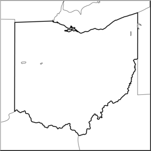 Clip Art: US State Maps: Ohio B&W