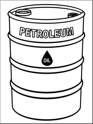 Clip Art: Oil Barrel B&W