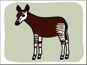 Clip Art: Basic Words: Okapi Color Unlabeled