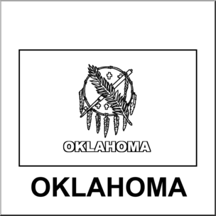 Clip Art: Flags: Oklahoma B&W