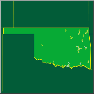Clip Art: US State Maps: Oklahoma Color