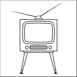 Clip Art: Old Television B&W