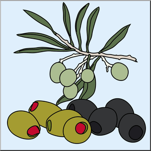 Clip Art: Fruit: Olives Color