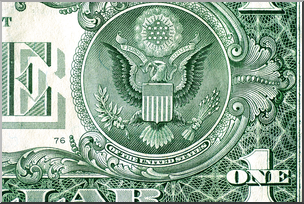 Photo: Money: One Dollar Bill 01 Back HiRes
