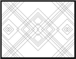 Clip Art: Abstract Geometric 7 Line Art