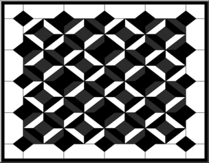 Clip Art: Abstract Geometric 9 Grayscale