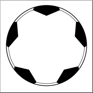 Clip Art: Soccer Ball Open B&W