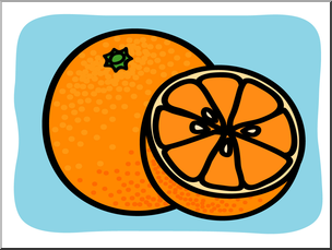Clip Art: Basic Words: Orange Color Unlabeled