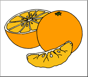 Clip Art: Fruit: Realistic Oranges Color 1