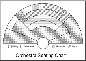 Clip Art: Orchestra Seating Chart B&W 2 Blank