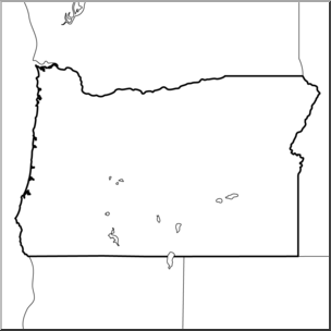 Clip Art: US State Maps: Oregon B&W