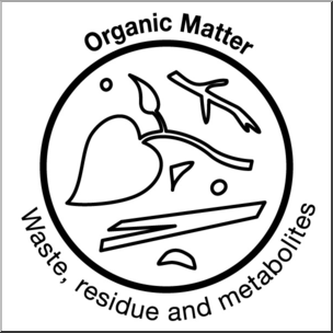 Clip Art: Soil Ecology Icons: Organic Matter B&W