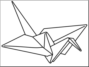 Clip Art: Origami Crane B&W