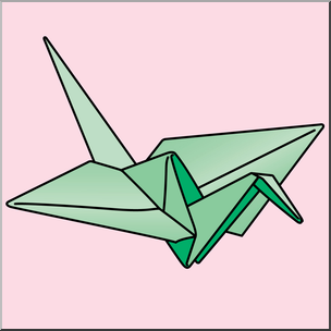 Clip Art: Origami Crane Color 2