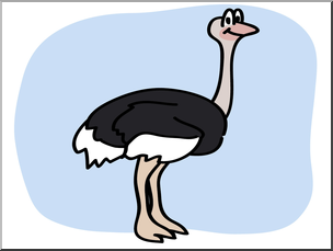 Clip Art: Basic Words: Ostrich Color Unlabeled