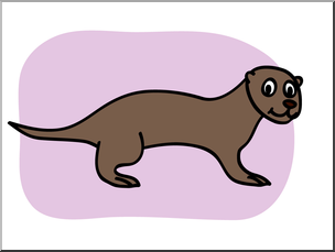 Clip Art: Basic Words: Otter Color Unlabeled