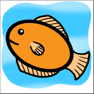 Clip Art: Basic Shapes: FIsh: Ovalfish Color