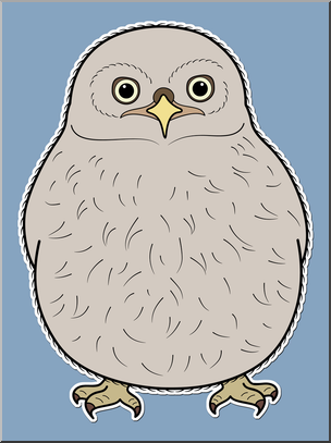 Clip Art: Baby Animals: Owl Owlet Color 2