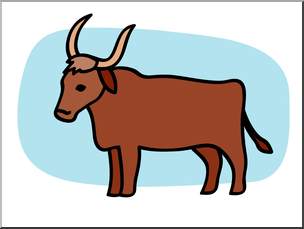 Clip Art: Basic Words: Ox Color Unlabeled