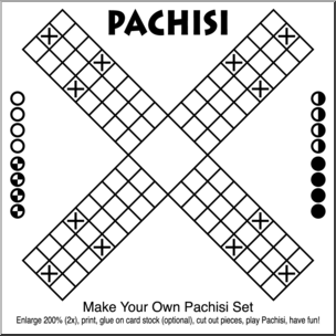 Clip Art: Make Your Own Pachisi Set B&W