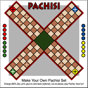 Clip Art: Make Your Own Pachisi Set Color