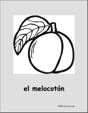 Spanish: PÂ·gina para colorear – El MelocotÃ›n (primaria)