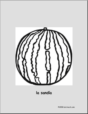 Spanish: PÂ·gina para colorear – La SandÃŒa (primaria)