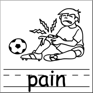 Clip Art: Basic Words: Pain B&W Labeled