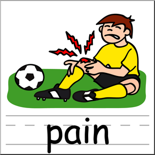 Clip Art: Basic Words: Pain Color Labeled