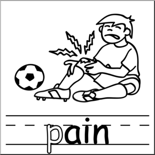 Clip Art: Basic Words: -ain Phonics: Pain B&W